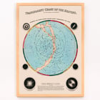 Celestial map depiction from Transparent Chart of the Heavens by James Reynolds. Poster titled Transparent Chart of the Heavens by James Reynolds depicting a star map with constellations and celestial objects.