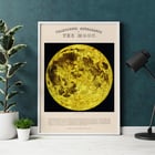 Telescopic appearance of the Moon by James Reynolds features a detailed lunar illustration. Poster of the Moon with detailed illustration by James Reynolds titled Telescopic Appearance of the Moon.