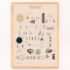 Colored lithograph illustration of optics by James Reynolds titled View of Lenses Poster of optical illustrations by James Reynolds featuring diagrams of lenses and light principles.