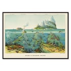 Vibrant undersea landscape with islands and aquatic life by Levi Walter Yaggy Nature in Descending Regions Poster titled Nature in Descending Regions by Levi Walter Yaggy depicting diverse marine life and landscapes in vibrant colors