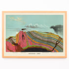 Colorful geological layers illustration by Levi Walter Yaggy titled Geological Chart Poster featuring a vibrant geological cross-section with labeled strata titled Geological Chart by Levi Walter Yaggy.