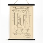 Surfboard Patent by John M. Kelly Jr showcasing surfboard design schematics Poster featuring surfboard design artwork titled Surfboard Patent by John M Kelly Jr displaying technical illustrations.