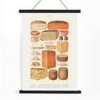Illustrated cheese varieties by Beeton in Cheeses from Beetons Book of Household Management Cheeses poster from Beeton's Book of Household Management featuring various cheese illustrations.