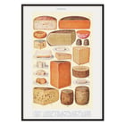 Illustrated cheese varieties by Beeton in Cheeses from Beetons Book of Household Management Cheeses poster from Beeton's Book of Household Management featuring various cheese illustrations.