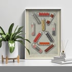 Lilly Pills by Eli Lilly & Company features various colorful pill samples in glass vials. Poster of various pill samples in glass vials Lilly Pills by Eli Lilly & Company displaying shapes sizes and coatings.