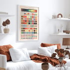 Color chart from Peinture et Teinture by Claude Augé featuring various swatches and color names. Poster displaying color classification and mixing techniques from Peinture et Teinture by Claude Augé.