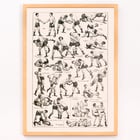 Illustration of various wrestling techniques by Claude Augé titled Lutte From Le Larousse pour tous. Poster depicting various wrestling techniques from Lutte From Le Larousse pour tous by Claude Augé with illustrations of wrestlers.
