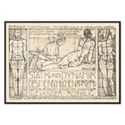 Poster of human body sketches with geometric overlays by Alexander Rothaug titled Static and dynamic of the human body.