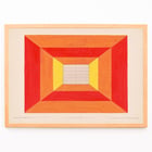 Geometric design artwork by Winold Reiss titled Design for Dunhall’s Restaurant New York NY. Poster of geometric abstract artwork Design for Dunhalls Restaurant New York NY by Winold Reiss featuring bold colors.
