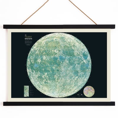 希少】RAND McNALLY 月の地図　ポスター Poster | Map of the Moon by Rand McNally | MORYARTY