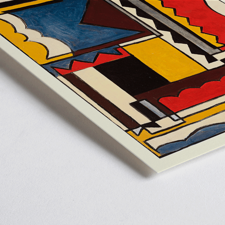 Abstract geometric painting by Joaquín Torres-García titled Structure with shapes. Poster featuring abstract geometric design by Joaquín Torres-García titled Structure with shapes.