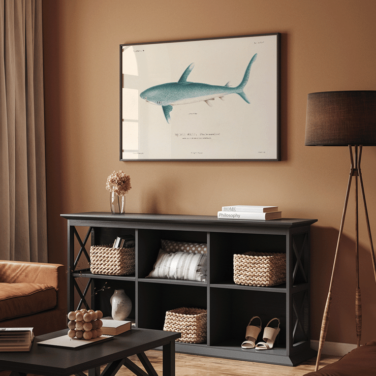 Illustration of a shark by Louis-Isidore Duperrey from Voyage autour du monde Pl.008 Poster of a shark illustration by Louis-Isidore Duperrey titled Voyage autour du monde Pl.008.