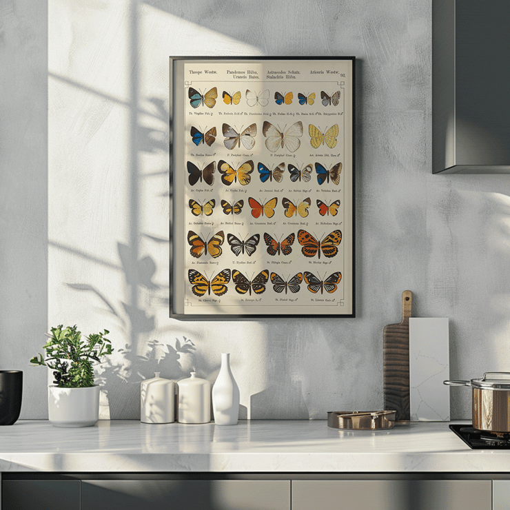Colorful exotic butterflies illustrated by Otto Staudinger in Exotic butterflies Pl.093 Poster of various butterfly species in intricate detail titled Exotic butterflies Pl.093 by Otto Staudinger artist.