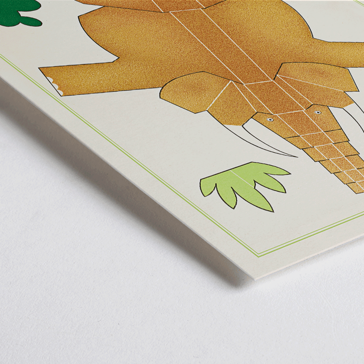 Collage illustration of animals and plants by Turenne Chevallereau La Jungle chez moi Pl.02 Poster featuring geometric cutout shapes of animals and plants titled La Jungle chez moi Pl.02 by Turenne Chevallereau.