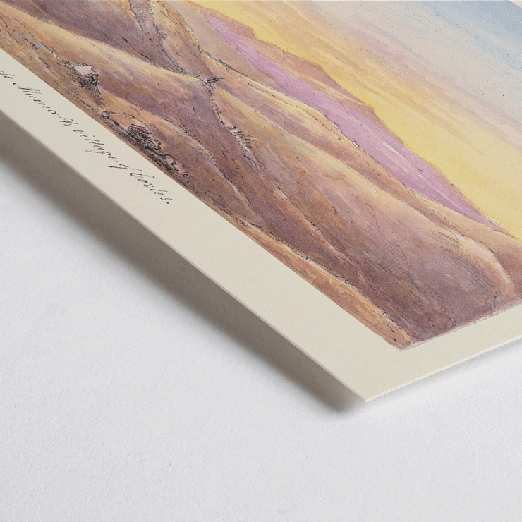 Artwork titled La Fuen de Munia & Village of Cortes by Charles Hamilton Smith illustrating a scenic landscape. Poster of La Fuen de Munia & Village of Cortes by Charles Hamilton Smith showing a landscape with hills and a distant village