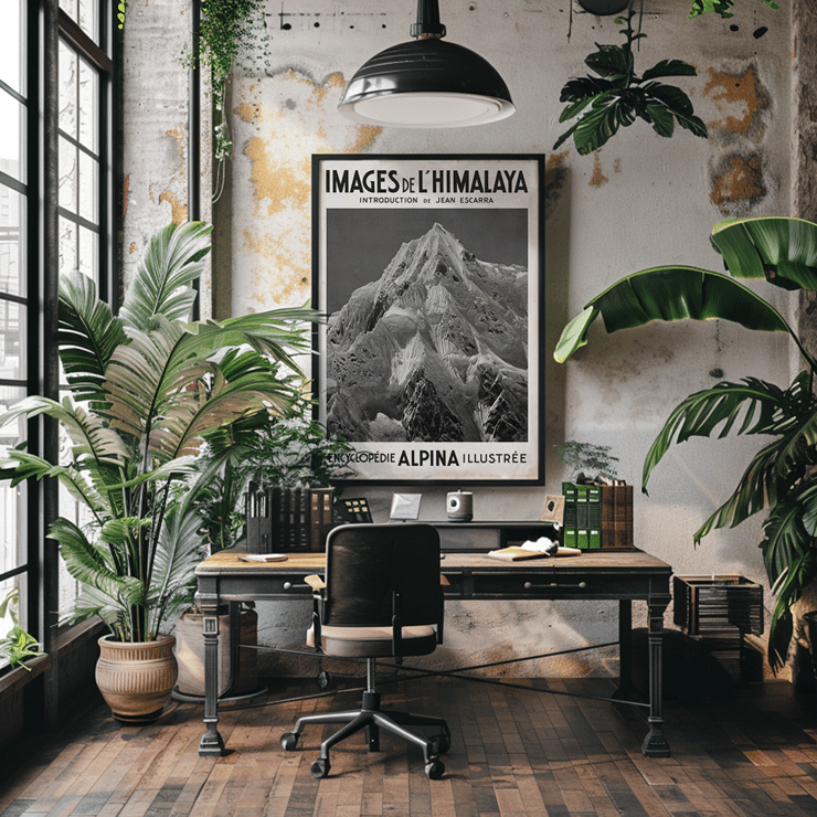 Le Siniolchu seen from Zemu Glacier by Vittorio Sella Images de l'Himalaya Poster of the Himalayas by Vittorio Sella showing Le Siniolchu peak viewed from the Zemu glacier from the work Images de l'Himalaya