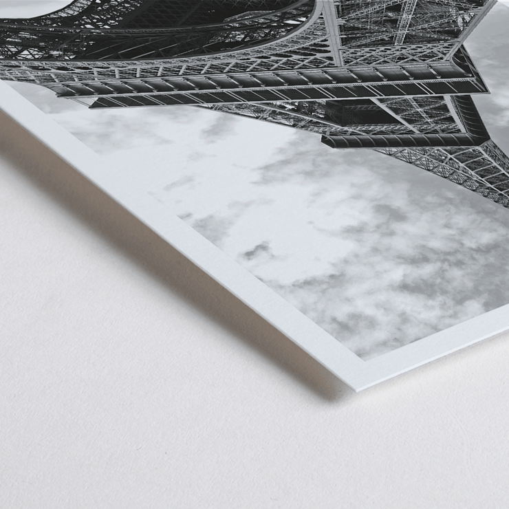 Tour Eiffel Black and White Picture by Artist Featuring Eiffel Tower in Paris Black and white poster of the Eiffel Tower in Paris titled Tour Eiffel Black & White picture highlighting its intricate structure