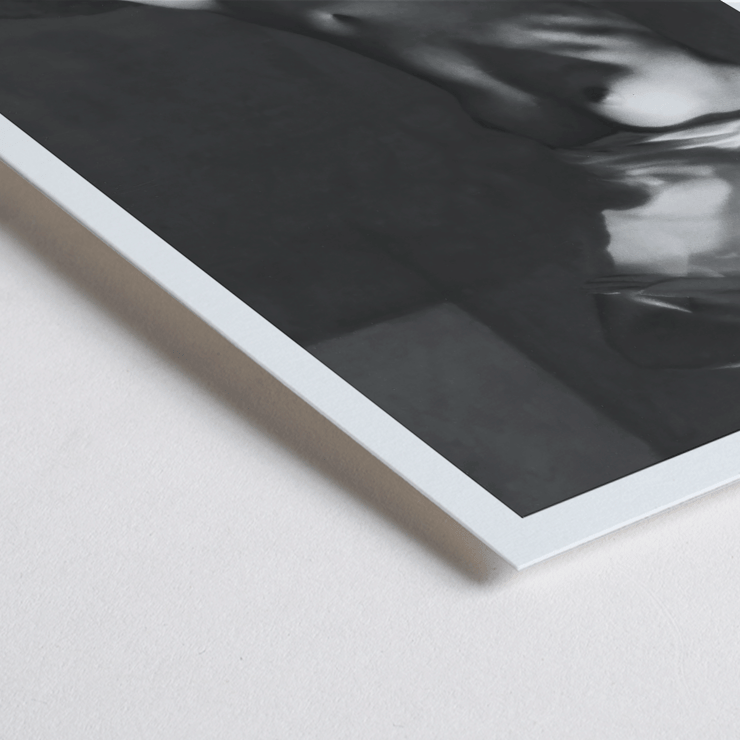 Before going to bed by Michael Heumuller depicts a person gracefully removing a garment Poster of a person removing a shirt in a dimly lit room titled Before going to bed by Michael Heumuller.