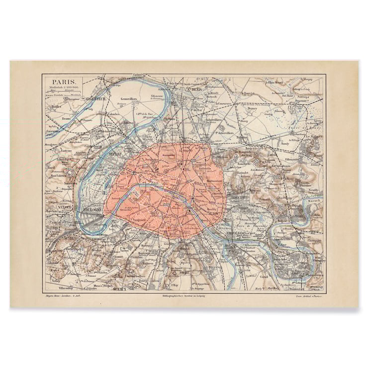 Ancient map of Paris Ancient map of Paris