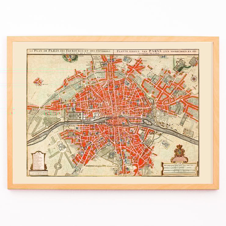 Alte Karte von Paris Alte Karte von Paris