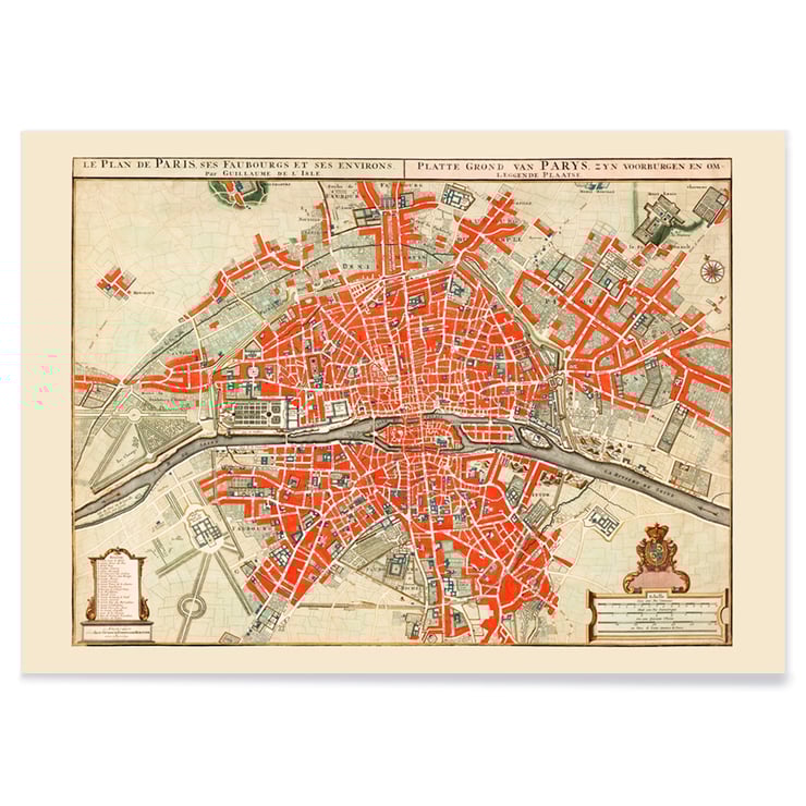 Alte Karte von Paris Alte Karte von Paris