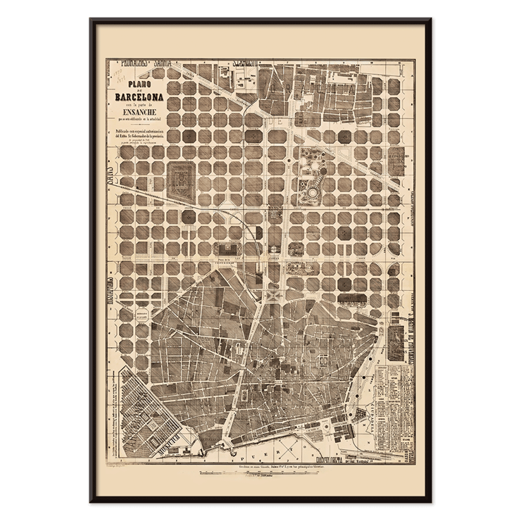 Plano de Barcelona 1870 Plano de Barcelona 1870