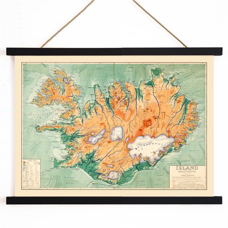 Iceland Physical-Political Map by Samuel Eggertsson showcasing detailed geography and regions. Poster of Iceland Physical-Political Map by Samuel Eggertsson showcasing detailed topography and regions in color.