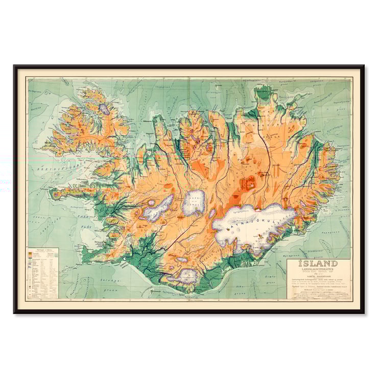 Iceland Physical-Political Map by Samuel Eggertsson showcasing detailed geography and regions. Poster of Iceland Physical-Political Map by Samuel Eggertsson showcasing detailed topography and regions in color.