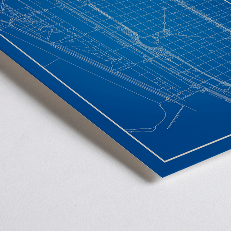 Mappa di Buenos Aires minimalista da parete di Minimalist Poster con una mappa minimalista di Buenos Aires realizzata dall'artista Minimalist Buenos Aires Map con strade e punti di riferimento della città.