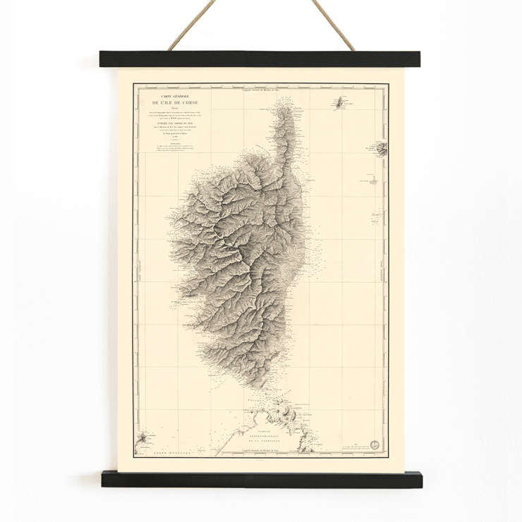 Antique map of Corsica by Depot General de la Marine titled Carte Generale De L'Ile De Corse Poster featuring Carte Generale De L'Ile De Corse by Depot General de la Marine showcasing the detailed geographical map of Corsica