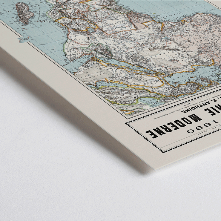 Karte von Afrika von F. Schrader, F. Prudent und E. Anthoine aus L'Afrique en l'Atlas de géographie moderne Poster zeigt eine detaillierte Karte von Afrika mit geografischen Merkmalen aus dem Atlas de géographie moderne von Schrader Prudent Anthoine