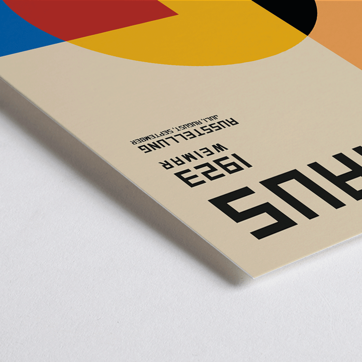 Bauhaus Poster 1 Inspired by the 1923 Weimar Exhibition with geometric design featuring overlapping shapes and bold colors Bauhaus Poster 1 Inspired by the Weimar Exhibition geometric shapes in warm colors showcasing modernist design style