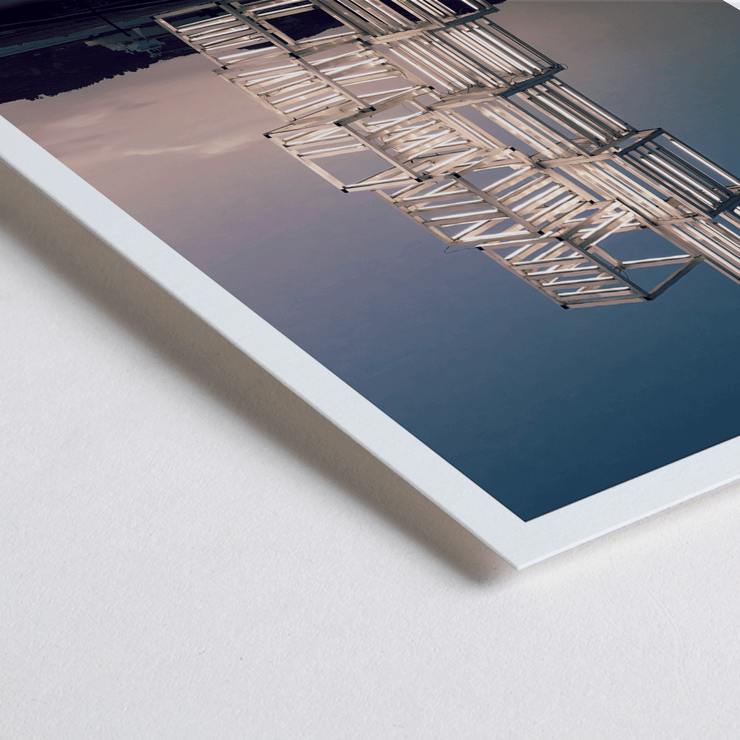 Central Tejo by Pedro Cabrita Reis at Mo Art Gallery Lisbon featuring illuminated architectural sculpture. Poster featuring Central Tejo in Lisbon by Pedro Cabrita Reis displayed by Mo Art Gallery with a modern architectural structure.