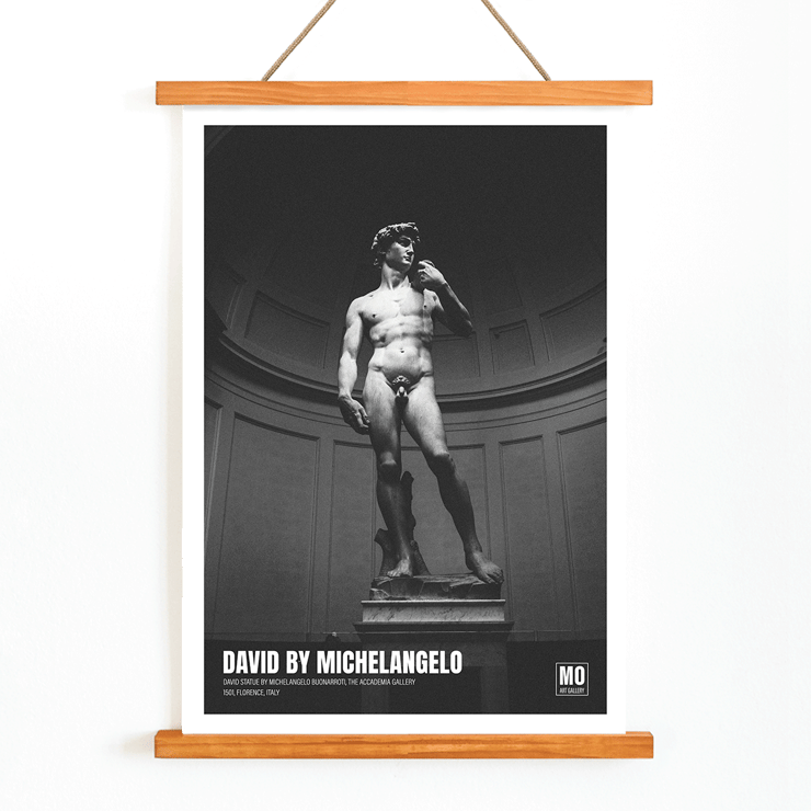 Michelangelo Buonarroti David sculpture in Florence at Mo Art Gallery Poster featuring the statue David by Michelangelo Buonarroti displayed in Mo Art Gallery Florence.