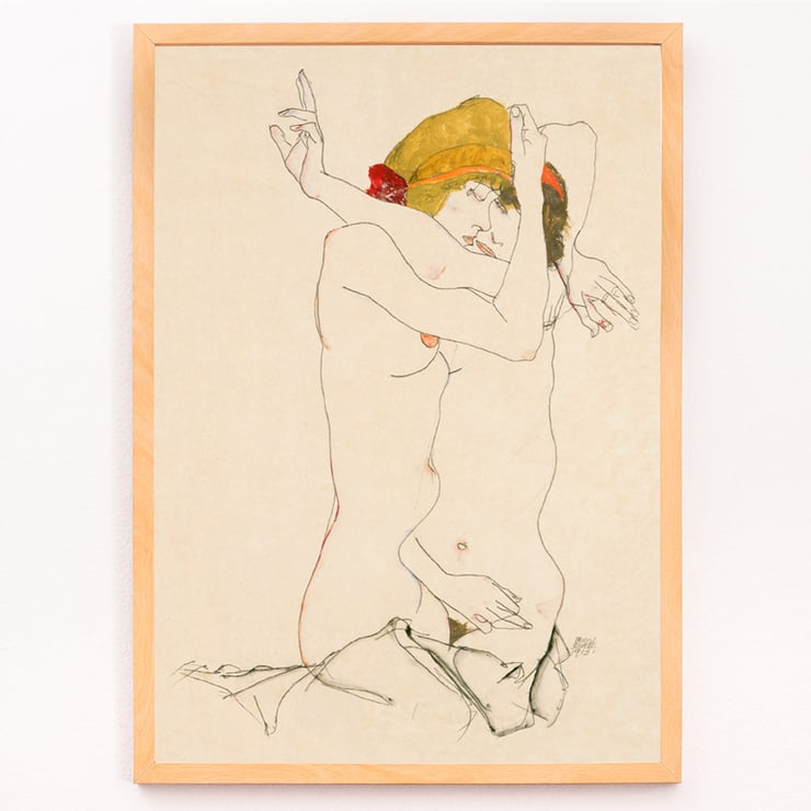 deux femmes, embrasser