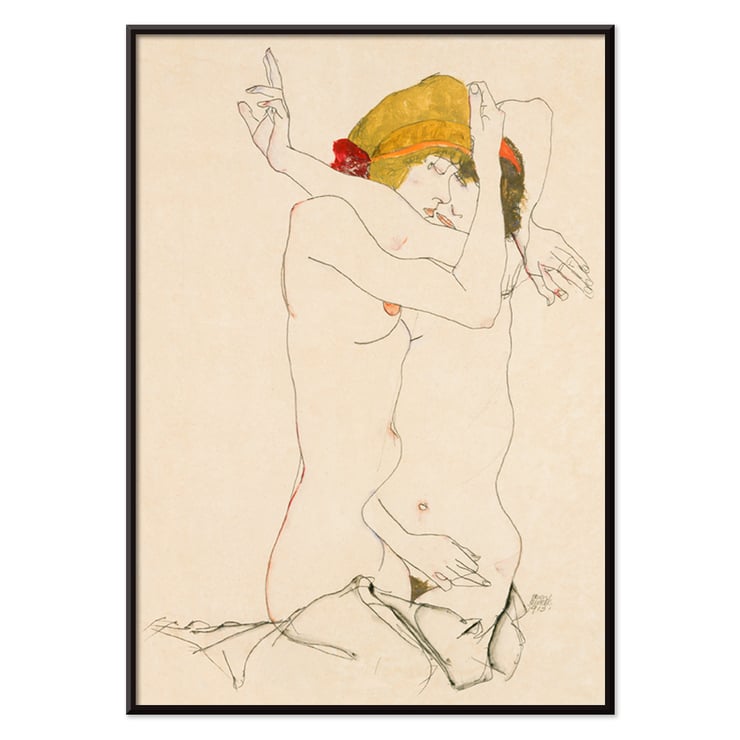 deux femmes, embrasser