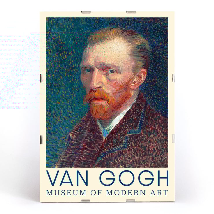 Self-Portrait by Vincent van Gogh in vibrant colors and textured brushstrokes Poster of Self-Portrait by Vincent van Gogh featuring a colorful depiction of the artist with a textured background.