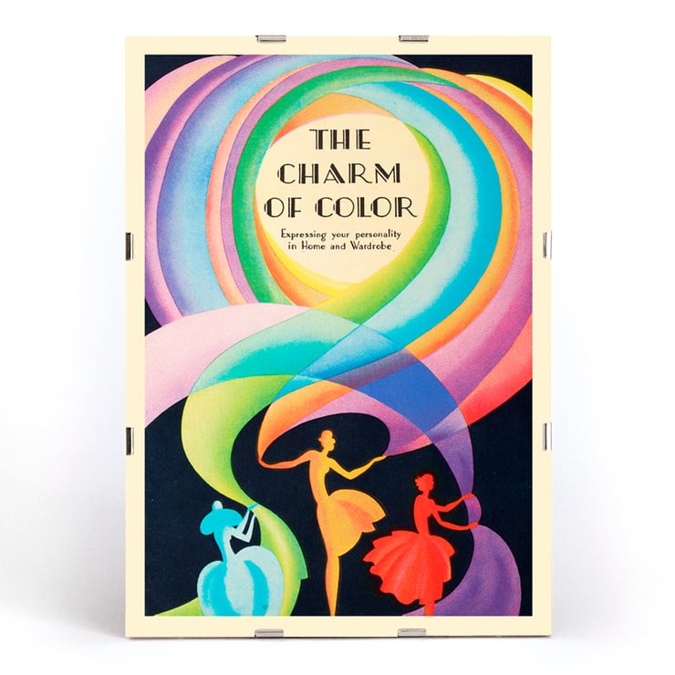 Colorful artwork featuring elegant dancers by Marie Josephine Carr titled The Charm of Color Poster of The Charm of Color by Marie Josephine Carr featuring colorful dancers and swirling rainbow patterns.