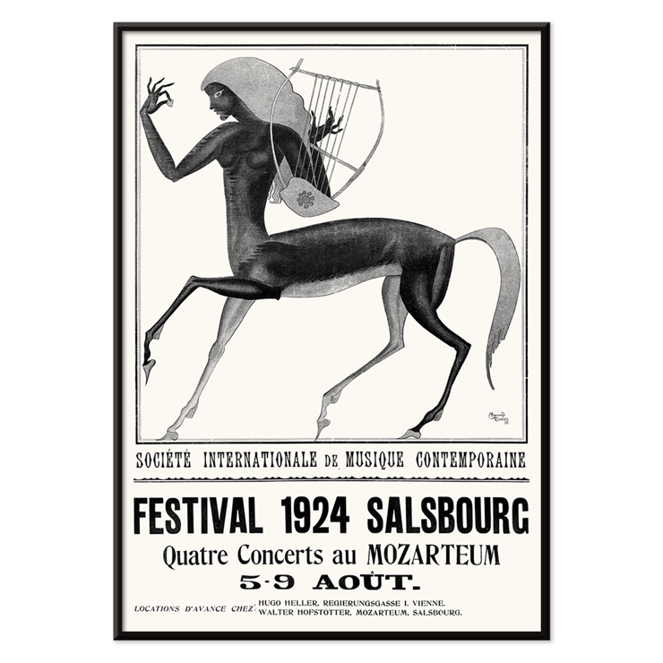 Centaur playing a lyre artwork by Edmund Dulac for Société internationale de musique contemporaine de Salsbourg Poster of a centaur playing a harp titled Société internationale de musique contemporaine de Salsbourg by Edmund Dulac.