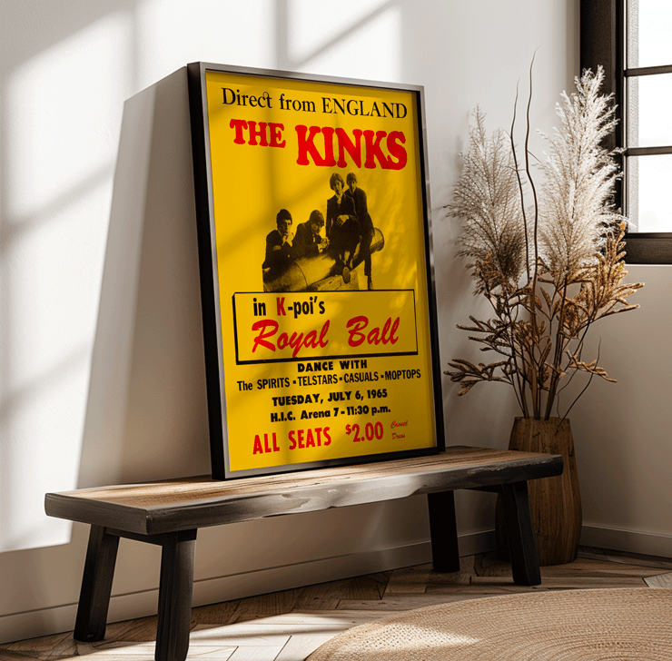 Concert performance by the Kinks at Hawaii's Honolulu International Center Arena Poster for Concert performance by the Kinks at Hawaii's Honolulu International Center Arena featuring various bands and ticket details