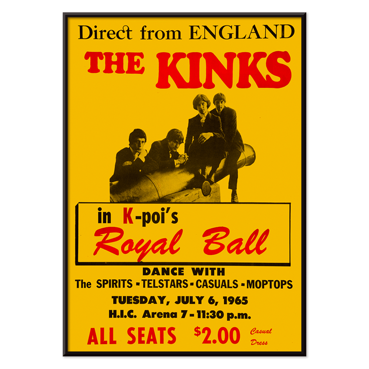 Concert performance by the Kinks at Hawaii's Honolulu International Center Arena Poster for Concert performance by the Kinks at Hawaii's Honolulu International Center Arena featuring various bands and ticket details