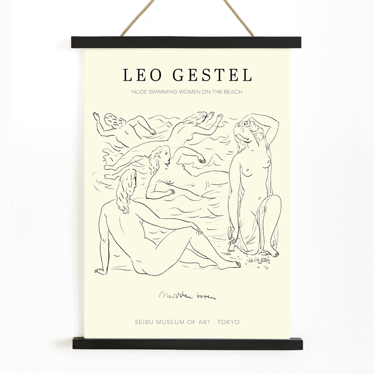 Femmes nues nageant sur la plage par Leo Gestel au Musée d'art Seibu de Tokyo Poster de femmes nues nageant sur la plage par Leo Gestel exposée au Musée d'art Seibu de Tokyo dans un style post-impressionniste