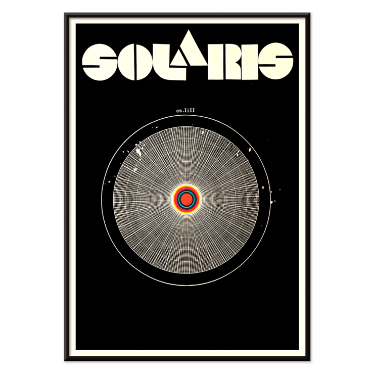 Daniela Narvaez Solaris Movie Poster showing abstract cosmic design on black background Solaris Movie Poster featuring abstract circular design with intricate patterns and vibrant colors by an anonymous artist.