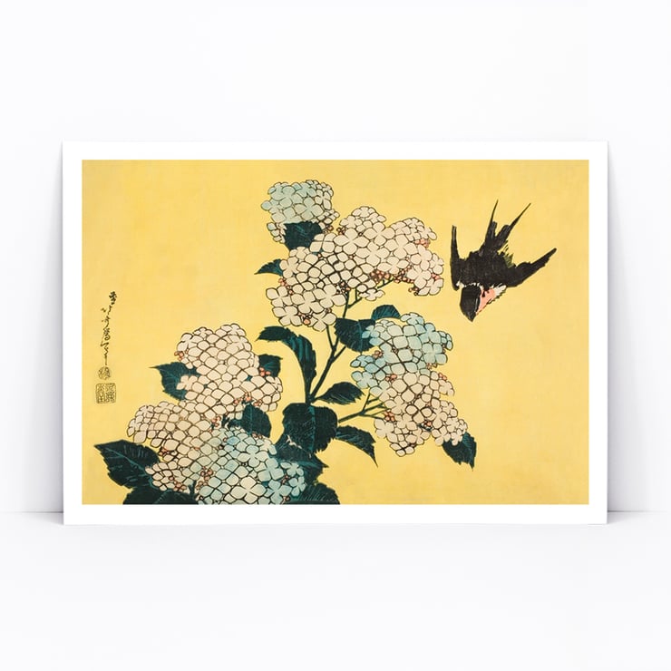 Hydrangea and Swallow Hydrangea and Swallow