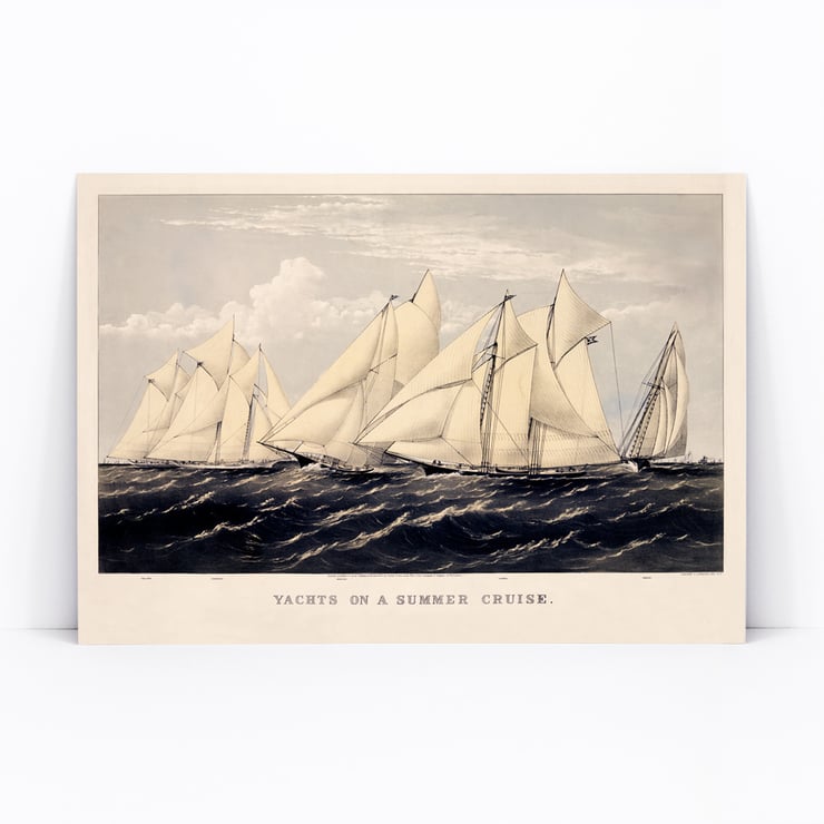 Yachts on a summer cruise Yachts on a summer cruise