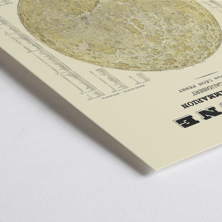 Carte Général de la Lune by Camille Flammarion and Léon Fenet Carte Général de la Lune poster by artists Camille Flammarion C.M. Gaudibert and Léon Fenet featuring a detailed lunar map