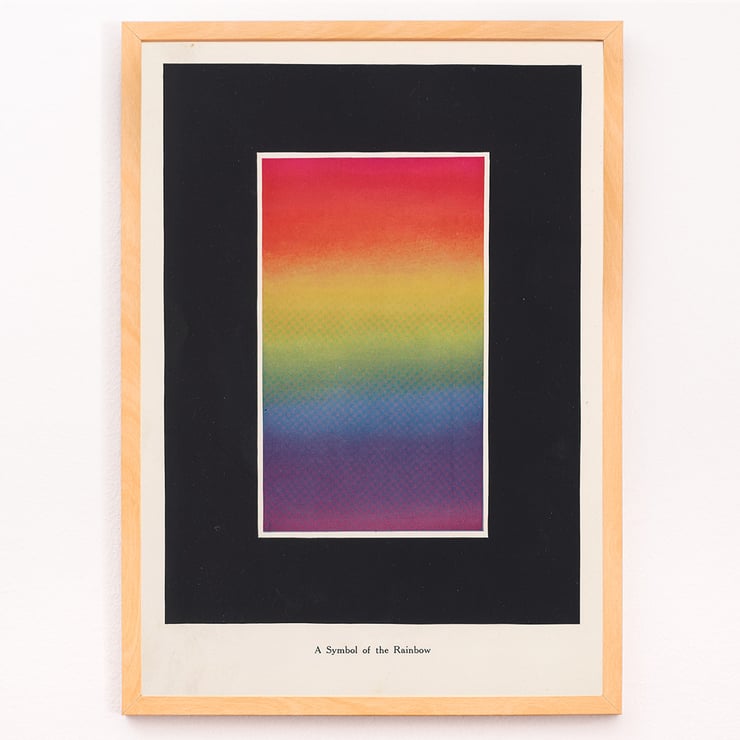 The Theory and Practice of Color by Bonnie E Snow features a vibrant rainbow gradient artwork. Poster of a rainbow gradient titled A Symbol of the Rainbow from The Theory and Practice of Color by Bonnie E. Snow.