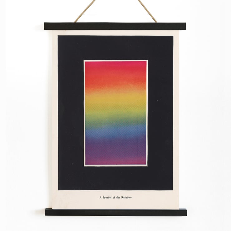 The Theory and Practice of Color by Bonnie E Snow features a vibrant rainbow gradient artwork. Poster of a rainbow gradient titled A Symbol of the Rainbow from The Theory and Practice of Color by Bonnie E. Snow.