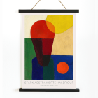 Colorful abstract art poster titled Stark abstrahierte Halbfigur by Franz Wilhelm Seiwert.