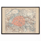 Antike Landkarte von Paris